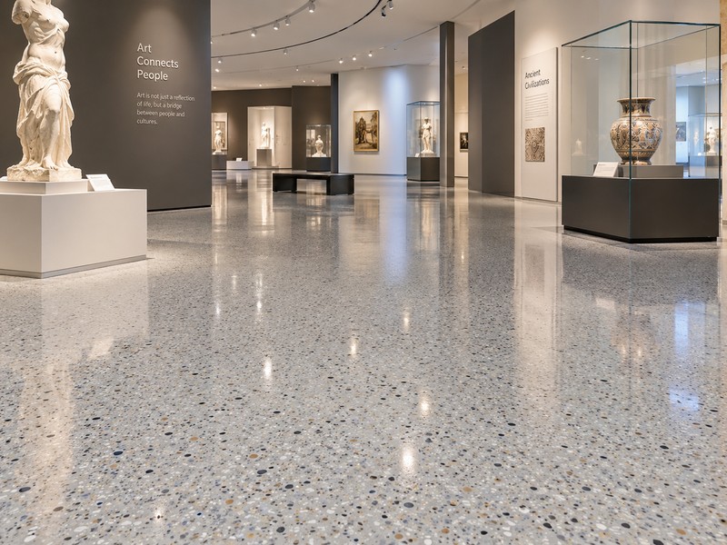 Water-Based Epoxy Colored-Sand Self-Leveling Flooring for Museums